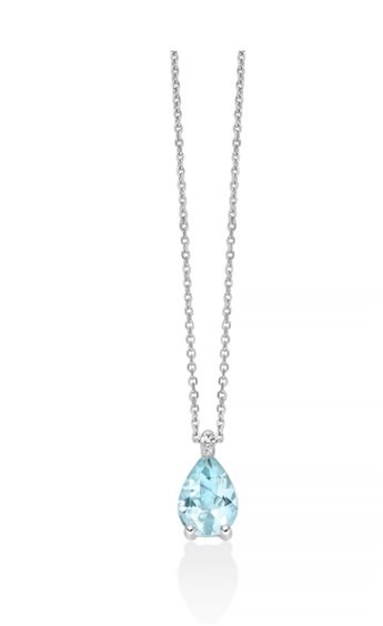 Collana Miluna in Oro bianco Acquamarina 0.58 Ct CLD5368 - CLD5368